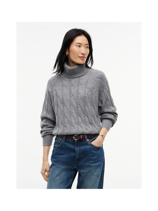 Tommy Hilfiger - Wool Cable Roll -neule - P7D MEDIUM GREY HEATHER | Stockmann - photo 3