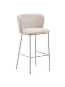 Kave Home - Ciselia-baarijakkara beige chenille-kangas / beige metalli K 75 cm - BEIGE | Stockmann