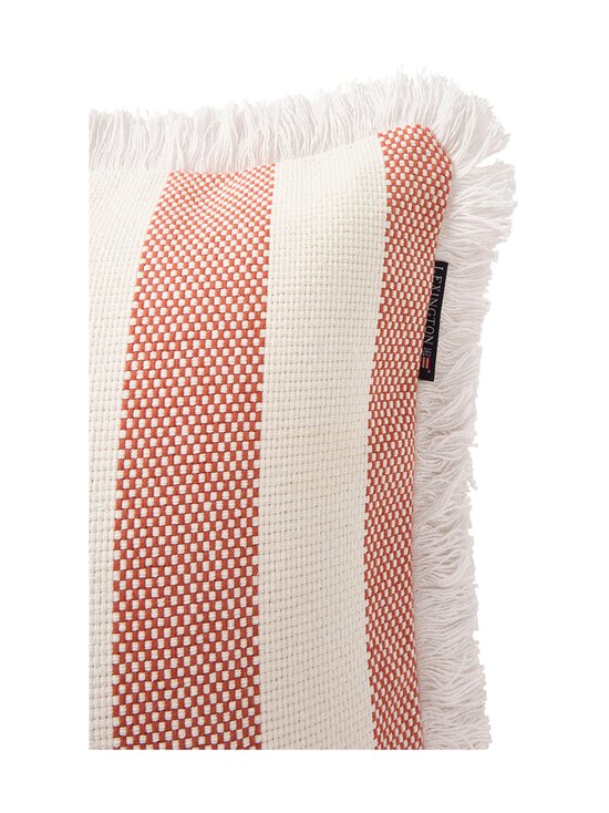 Lexington - Block Striped Fringe -tyynynpäällinen 50 x 50 cm - WHITE/CORAL - photo 3 Lexington - Block Striped Fringe -tyynynpäällinen 50 x 50 cm - WHITE/CORAL | Stockmann - photo 3