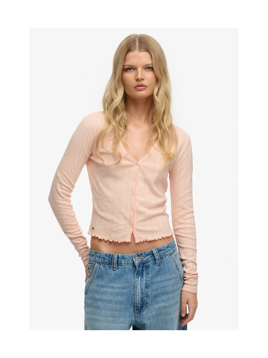 Superdry - Athletic Essentials Pointelle -neuletakki - L3Q ROSE BLUSH PINK | Stockmann - photo 2