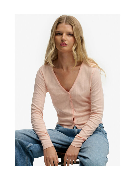 Superdry - Athletic Essentials Pointelle -neuletakki - L3Q ROSE BLUSH PINK | Stockmann - photo 5