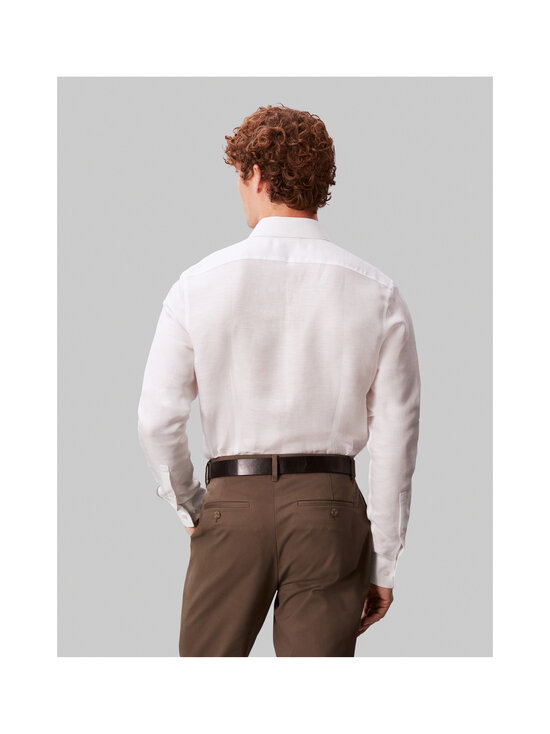 Calvin Klein Menswear - Slim Fit Linen Blend -kauluspaita - 7K2 WHITE | Stockmann - photo 2
