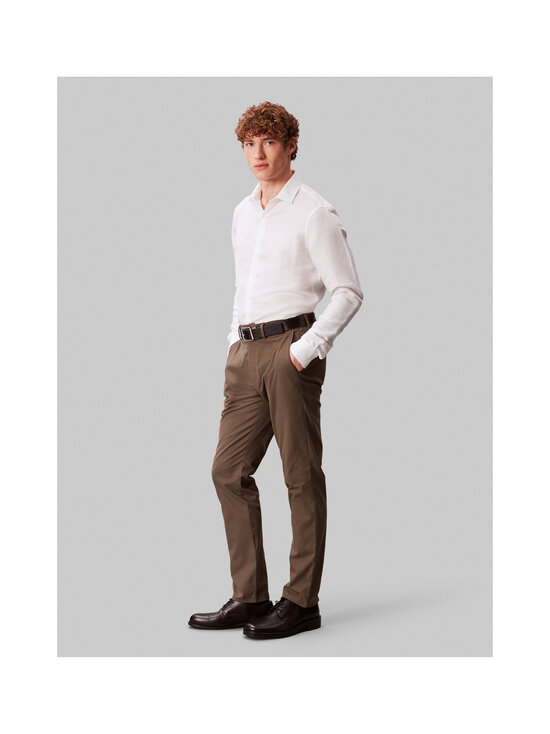 Calvin Klein Menswear - Slim Fit Linen Blend -kauluspaita - 7K2 WHITE | Stockmann - photo 3