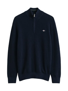 GANT - Micro Textured Half Zip -puuvillaneule - 433 EVENING BLUE | Stockmann