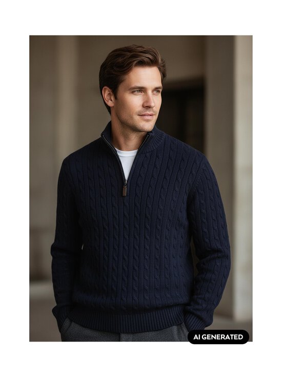 Cap Horn - Elis Halfzip džemperis ar pīnīšu rakstu - NAVY 009C | Stockmann - photo 5