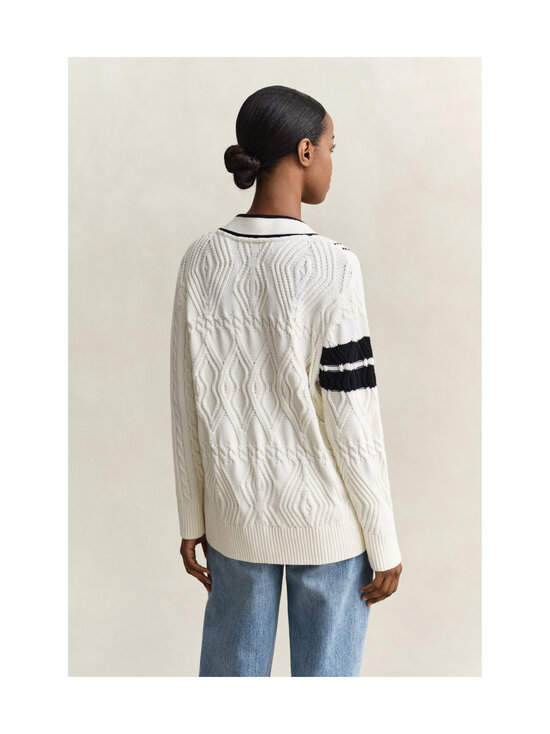 GANT - Palmikkoes kardigan Varsity - 113 EGGSHELL | Stockmann - photo 3