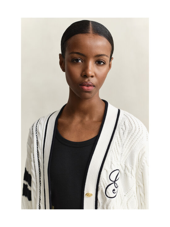 GANT - Palmikkoes kardigan Varsity - 113 EGGSHELL | Stockmann - photo 4