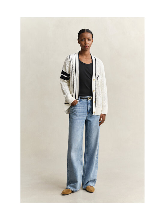 GANT - Palmikkoes kardigan Varsity - 113 EGGSHELL | Stockmann - photo 5
