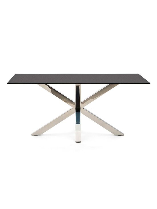Kave Home - Argo-ruokapöytä musta lasi / kromi 90 x 160 cm - BLACK | Stockmann - photo 1