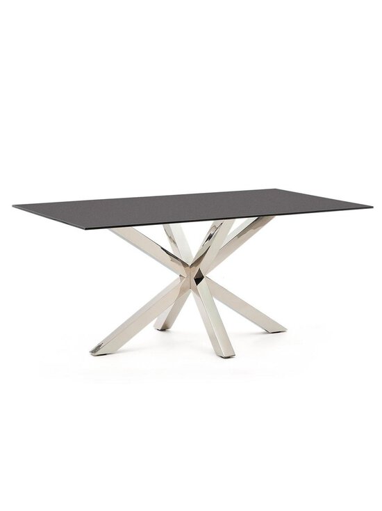 Kave Home - Argo-ruokapöytä musta lasi / kromi 90 x 160 cm - BLACK | Stockmann - photo 2