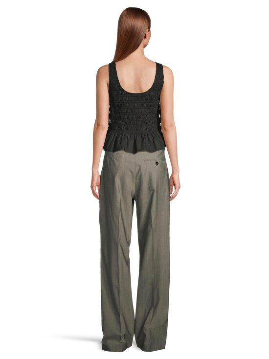 Ganni - Cotton Poplin Smock Tie -toppi - 099 BLACK | Stockmann - photo 3