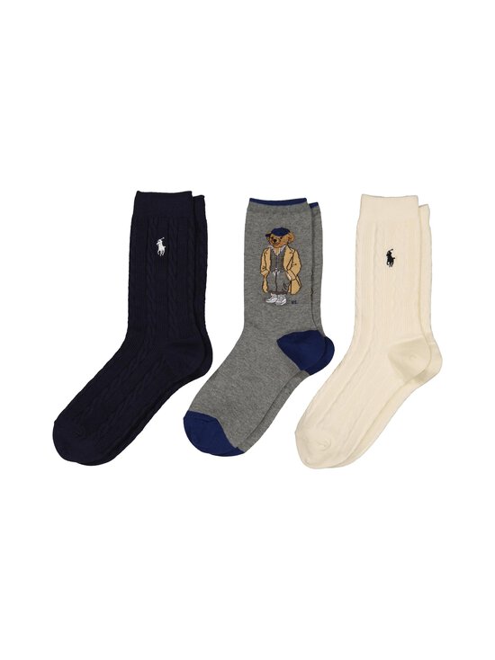 Polo Ralph Lauren - Polo Bear zeķes, 3-pāri - NAVY/GREY HTR/IVORY - photo 2 Polo Ralph Lauren - Polo Bear zeķes, 3-pāri - NAVY/GREY HTR/IVORY | Stockmann - photo 2