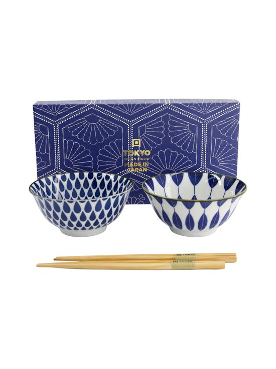 Tokyo Design Studio - Mixed Tayo Giftset -kulhot & syömäpuikot 2-pack - BLUE/WHITE | Stockmann - photo 1