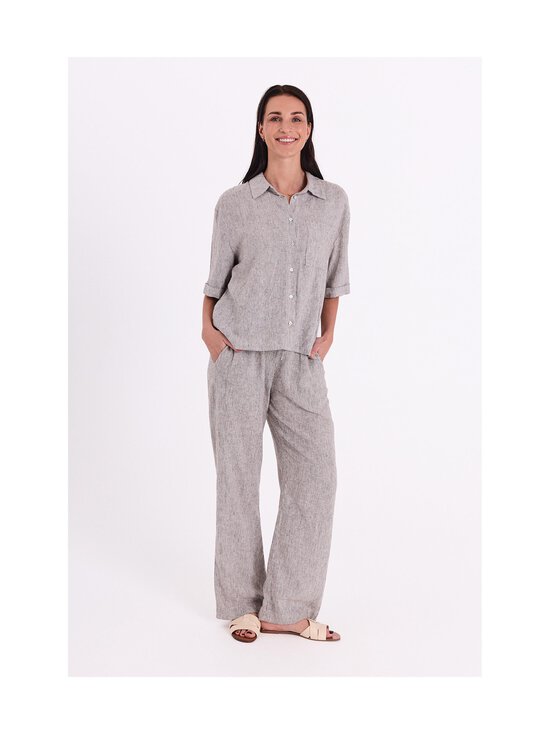 Freequent - FQLava-pellavasekoitehousut - 7107 COFFEE BEAN W. STAR OFF-WHITE | Stockmann - photo 4