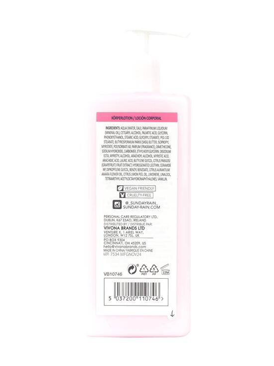 Sunday Rain - Pink Grapefruit & Sea Salt ķermeņa losjons 440 ml - NOCOL | Stockmann - photo 3