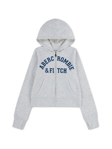 Abercrombie & Fitch - Logo Full Zip jaka ar kapuci - GH3-ANF LIGHT GREY HEATHER | Stockmann