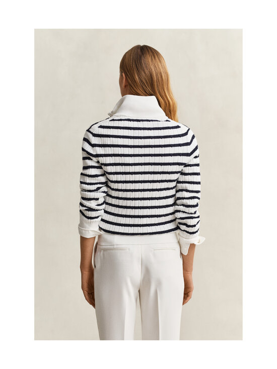 GANT - Stretch Cotton Stripe Half Zip -palmikkoneulepusero - 113 EGGSHELL | Stockmann - photo 3