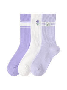 Lindex - Ziedu zeķes 3-pāri - 300 OFF WHITE | Stockmann