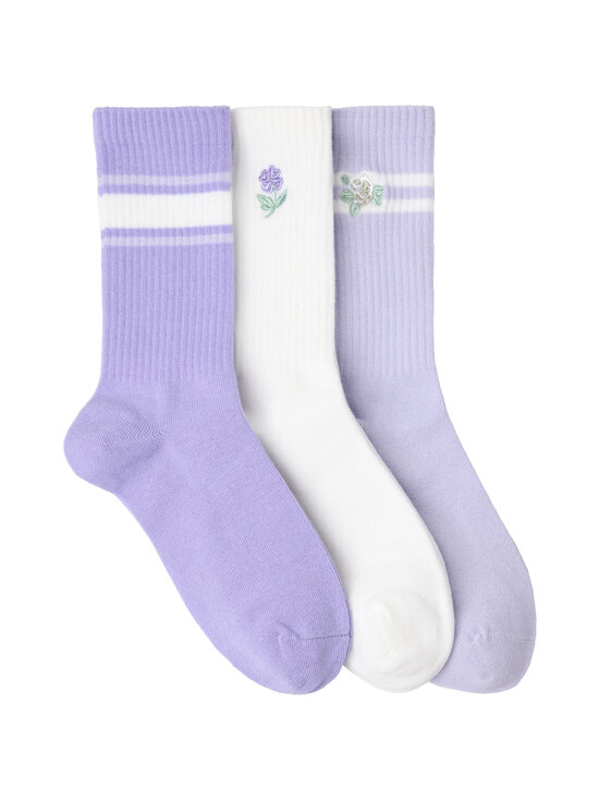 Lindex - Ziedu zeķes 3-pāri - 300 OFF WHITE | Stockmann - photo 2