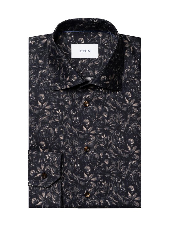 Eton - Long Sleeve Slim Fit Floral Twill -kauluspaita - 38 DARK BROWN | Stockmann - photo 2