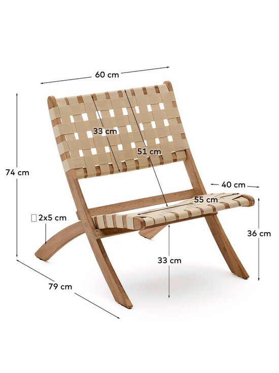 Kave Home - Chabeli-taittotuoli kermanvalkoinen / akaasia - BEIGE | Stockmann - photo 12