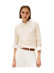 Tommy Hilfiger - Soft Wool -palmikkoneule - ADK HEATHER OATMILK Tommy Hilfiger - Soft Wool -palmikkoneule - ADK HEATHER OATMILK | Stockmann