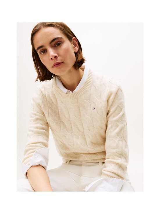 Tommy Hilfiger - Palmikkoes kudum Soft Wool - ADK HEATHER OATMILK | Stockmann - photo 4