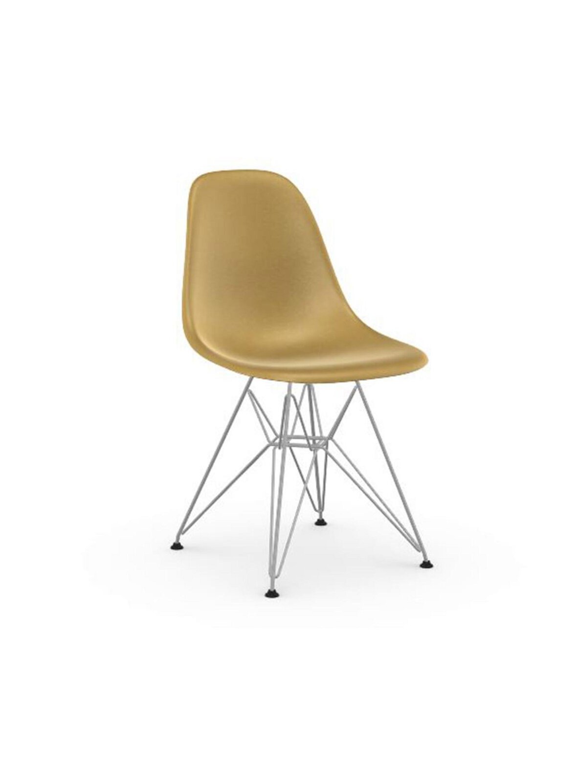Eames dsr fiberglass -tuoli ochre light/kromi