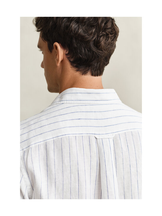 GANT - Regular Linen -raidallinen kauluspaita - 110 WHITE | Stockmann - photo 4