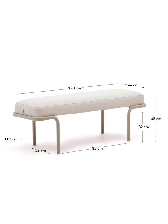Kave Home - Compo-penkki beige chenille-kangas L 130 cm - BEIGE | Stockmann - photo 7