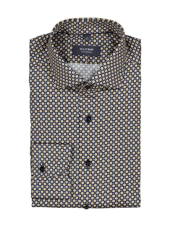 Olymp - Flower Print Tailored Fit -kauluspaita - 14 NACHTBLAU | Stockmann - photo 1