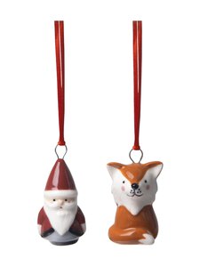 Pluto - Fox & Santa -joulukuusenkoristeet 2 kpl - MULTICOLOR | Stockmann