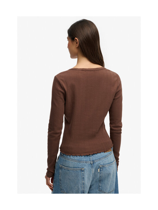 Superdry - Athletic Essentials Pointelle -neuletakki - 8TP CHESTNUT BROWN | Stockmann - photo 2