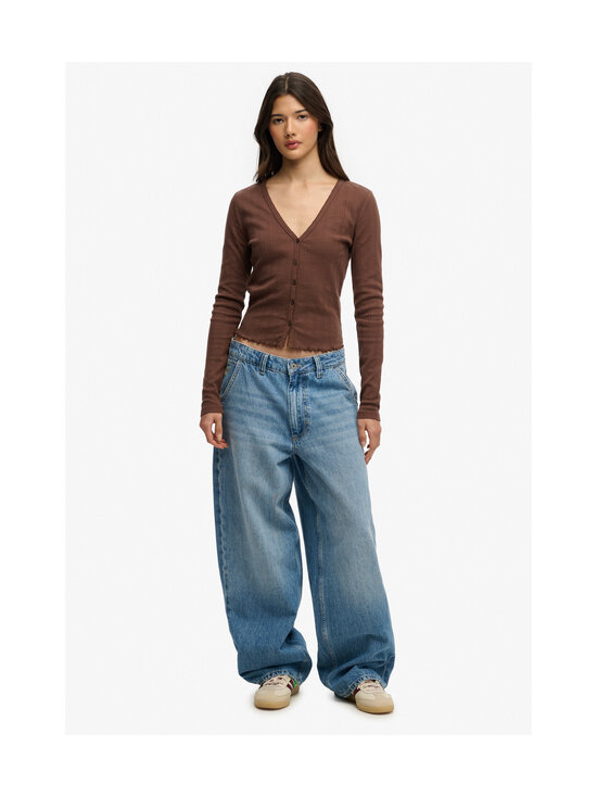 Superdry - Athletic Essentials Pointelle -neuletakki - 8TP CHESTNUT BROWN | Stockmann - photo 3