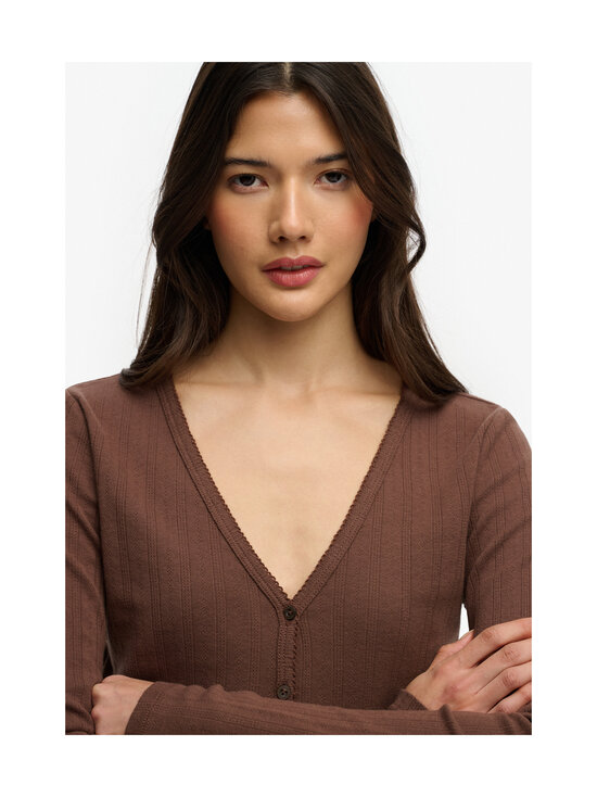 Superdry - Athletic Essentials Pointelle -neuletakki - 8TP CHESTNUT BROWN | Stockmann - photo 4