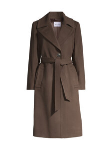SAND Copenhagen - Clareta Belt Midi -villakangastakki - 294 DARK BROWN | Stockmann