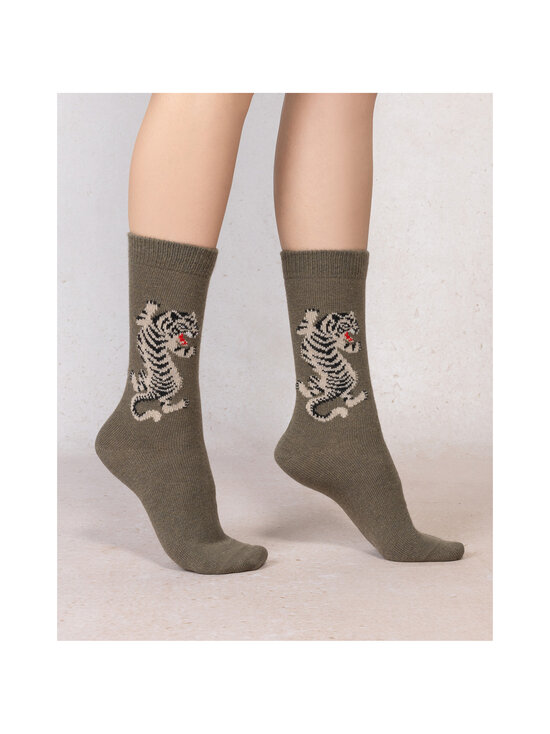 Bleuforêt - Cashmere With Tiger Pattern -sukat - AJ8 / KAKI | Stockmann - photo 2