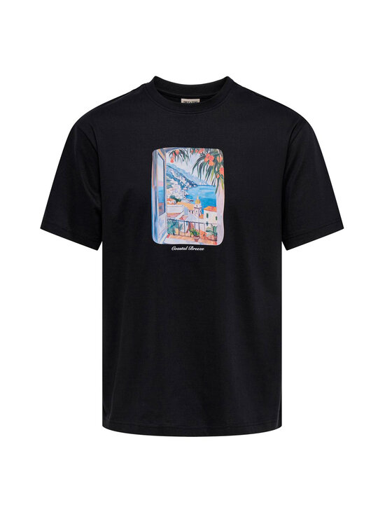 Only & Sons - T-särk OnsFred Painting Life Relax - BLACK PRINT:BREEZE | Stockmann - photo 1