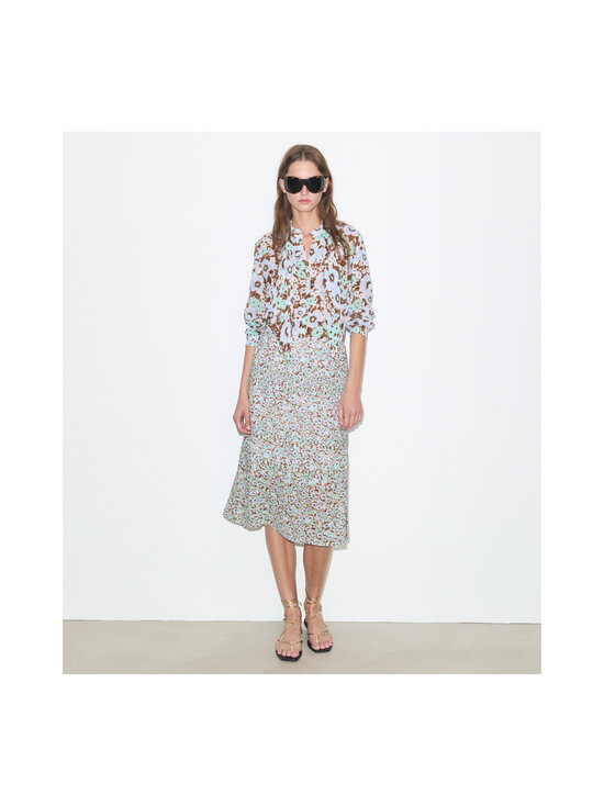 Tory Burch - Laskostettu viskoosihame - 403 BLUE FLORAL | Stockmann - photo 3