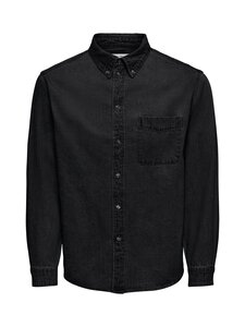 Only & Sons - OnsOrson Regular -farkkukauluspaita - BLACK DENIM | Stockmann