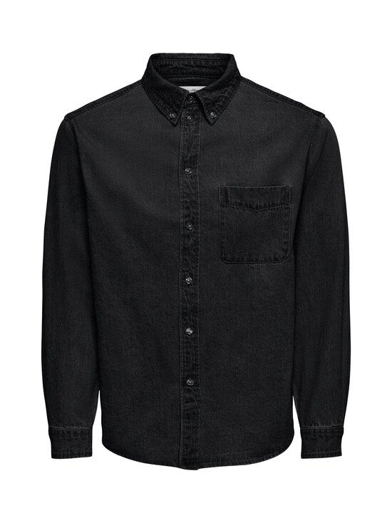 Only & Sons - OnsOrson Regular -farkkukauluspaita - BLACK DENIM | Stockmann - photo 1