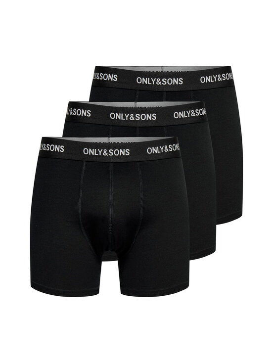 Only & Sons - OnsBasic Solid -bokserit 3-pack - BLACK DETAIL:BLACK WAIST WHITE LOGO | Stockmann - photo 1