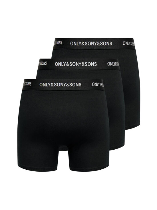 Only & Sons - OnsBasic Solid -bokserit 3-pack - BLACK DETAIL:BLACK WAIST WHITE LOGO | Stockmann - photo 2