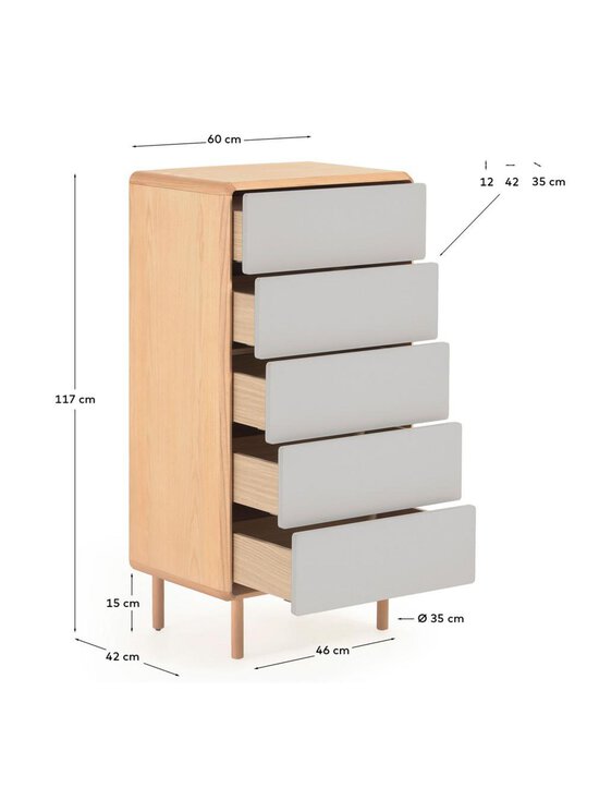 Kave Home - Anielle-lipasto saarni / harmaa 60 x 117 cm - BEIGE | Stockmann - photo 9