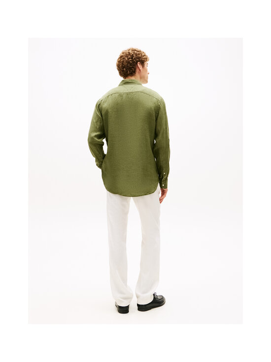 Tommy Hilfiger - Pigment Dyed Regular Fit lina krekls ar apkakli - MSX DARK ARTICHOKE | Stockmann - photo 3