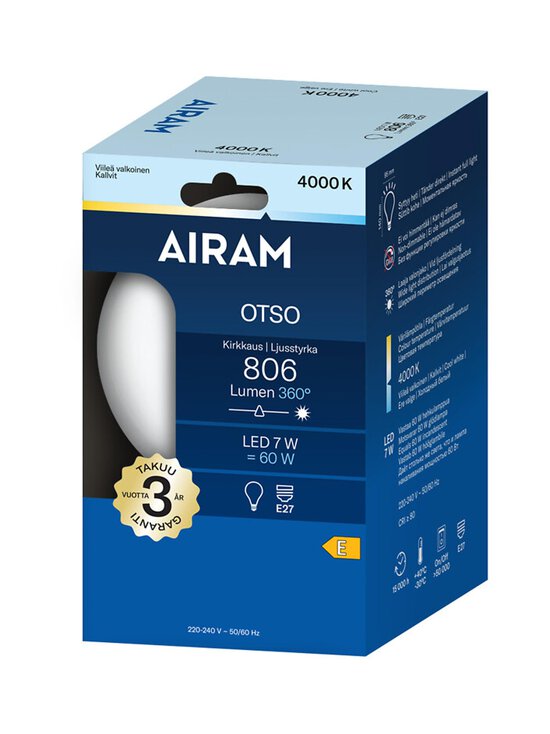 Airam - Otso Led G95  806Lm E27 -lamppu - TRANSPARENT | Stockmann - photo 2