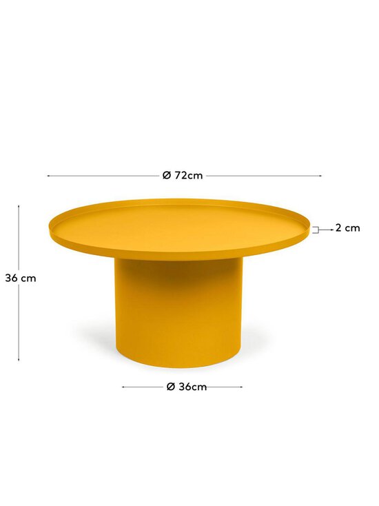 Kave Home - Fleksa-sohvapöytä keltainen ⌀ 72 cm - YELLOW | Stockmann - photo 2