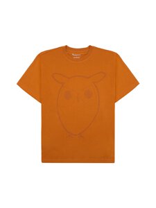 Knowledge Cotton Apparel - Regular Big Owl t-paita - 1485 PUMPKIN SPICE | Stockmann
