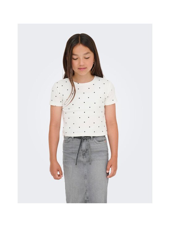 KIDS ONLY - KogBella Life -trikoopaita - CLOUD DANCER DETAIL:BLACK HEARTS | Stockmann - photo 3