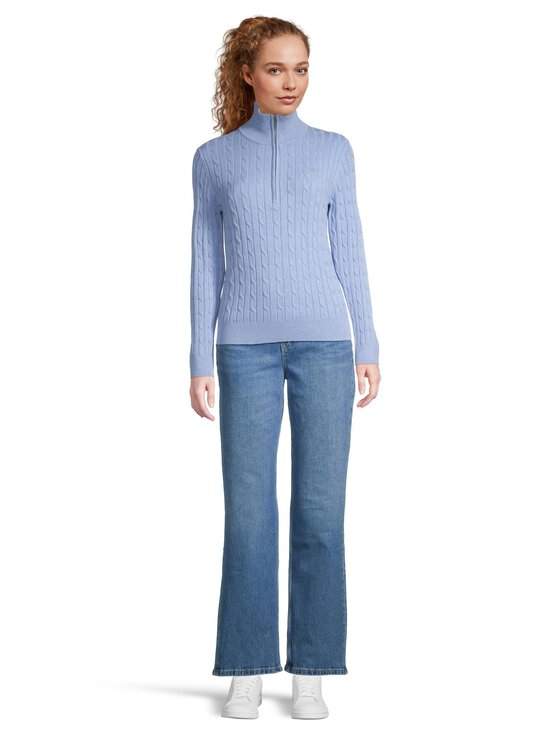 GANT - Stretch Cotton Half-Zip -palmikkoneule - 427 CLEAR SKY | Stockmann - photo 2